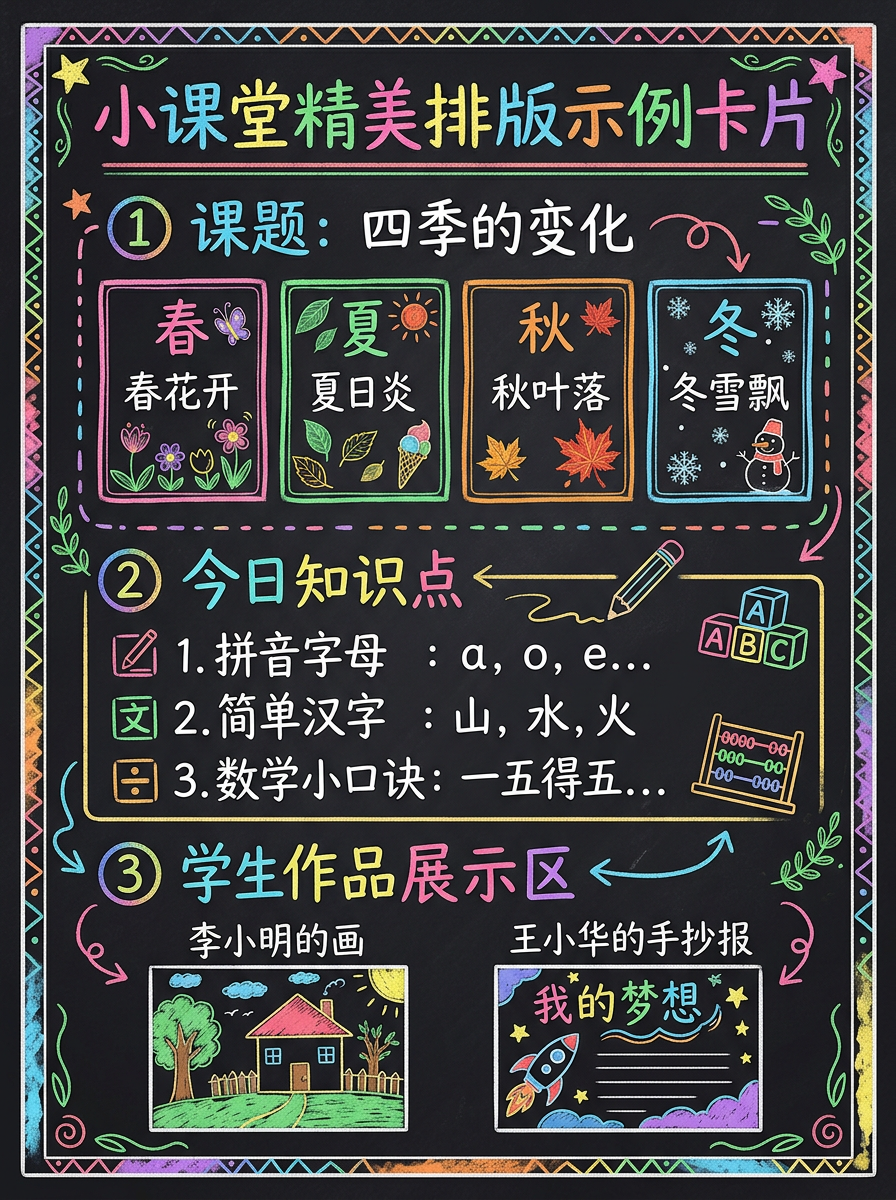 彩色粉笔黑板报